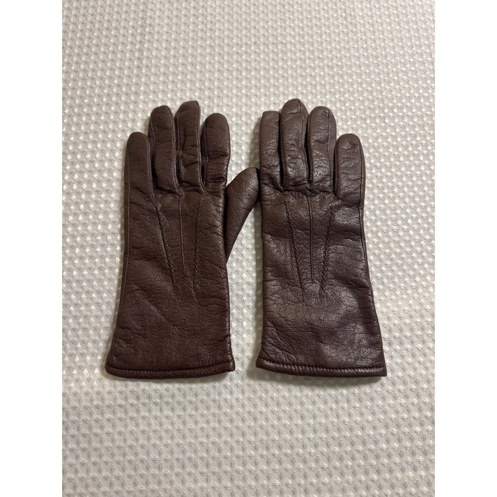 Fownes Leather Gloves Womens One Size Brown Vintage Lined Winter Classic